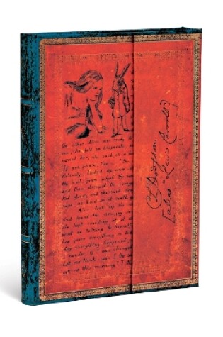 Cover of Lewis Carroll, Alice in Wonderland Midi Lined Hardcover Journal (Wrap Closure)