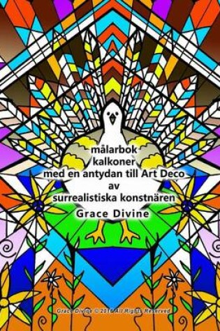 Cover of malarbok kalkoner med en antydan till Art Deco av surrealistiska konstnaren Grace Divine