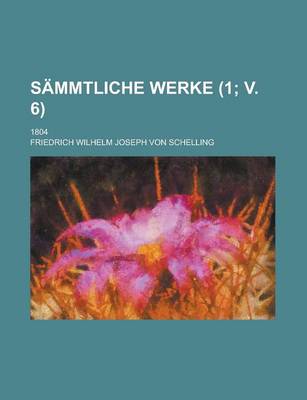 Book cover for Sammtliche Werke (1; V. 6)