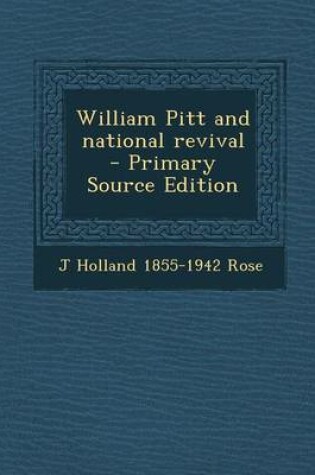 Cover of William Pitt and National Revival