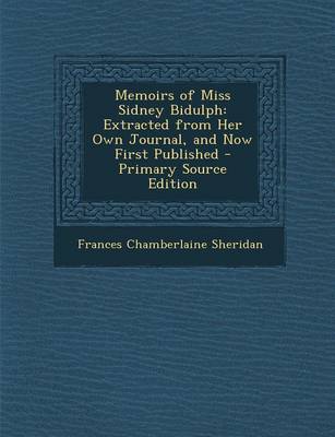 Book cover for Memoirs of Miss Sidney Bidulph