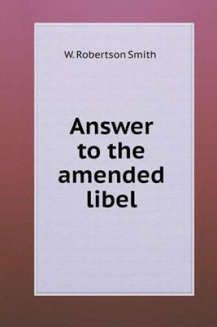 Cover of Answer to the amended libel