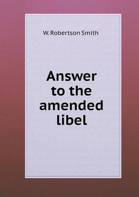 Book cover for Answer to the amended libel