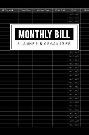 Cover of Monthly Bill Planner & Organizer