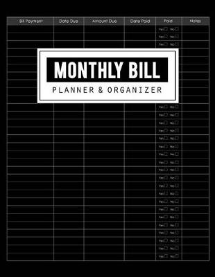 Book cover for Monthly Bill Planner & Organizer