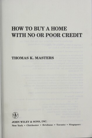 Cover of How to Buy a House with No or Poor Credit