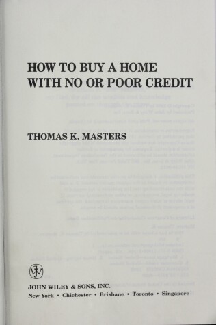 Book cover for How to Buy a House with No or Poor Credit