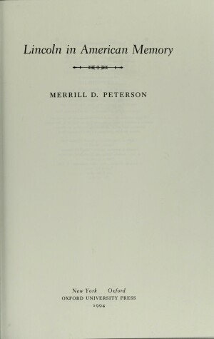 Book cover for Lincoln in American Memory