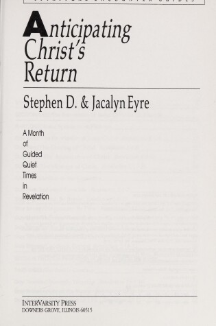 Cover of Anticipating Christ's Return