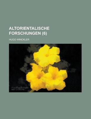 Book cover for Altorientalische Forschungen (6 )