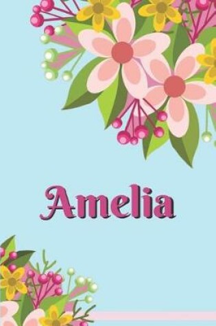 Cover of Amelia Personalized Blank Lined Journal Notebook