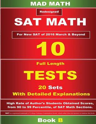 Book cover for Book B Redesigned SAT Math 10 Tests