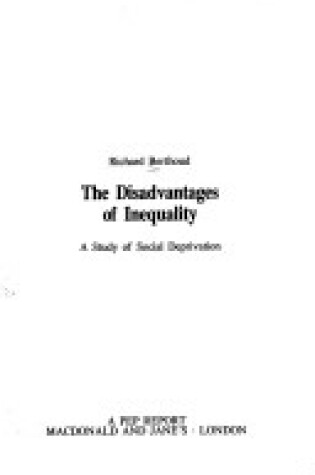 Cover of Disadvantages of Inequality