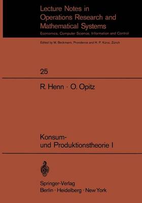 Book cover for Konsum- und Produktionstheorie I