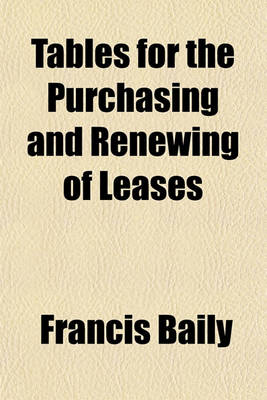 Book cover for Tables for the Purchasing and Renewing of Leases