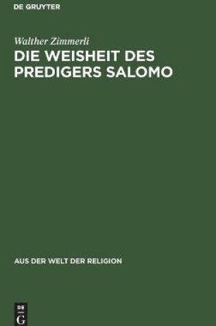 Cover of Die Weisheit Des Predigers Salomo