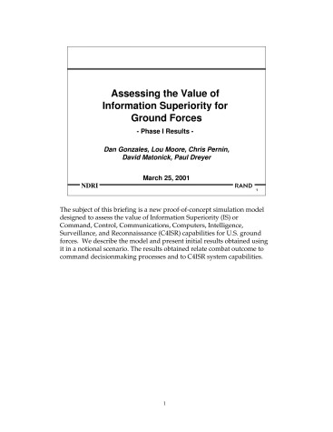 Book cover for Assessing the Value of Information Superiority for Ground Forces