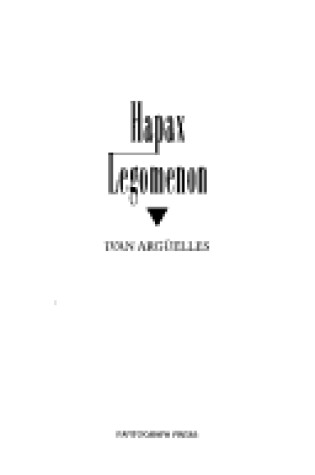 Cover of Hapax Legomenon