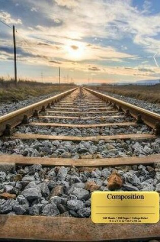 Cover of Vintage Railroad Tracks Train Locomotive Composition Notebook, Narrow Ruled