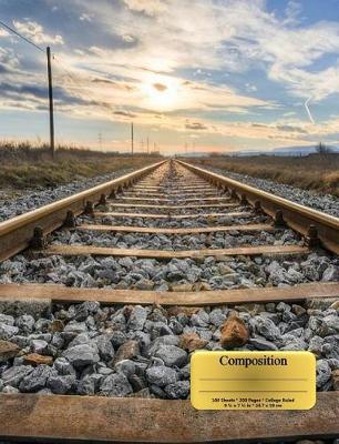 Book cover for Vintage Railroad Tracks Train Locomotive Composition Notebook, Narrow Ruled