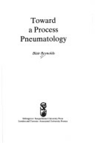 Cover of Toward a Process Pneumatology