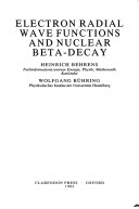 Cover of Electron Radial Wave Functions and Nuclear Beta-decay