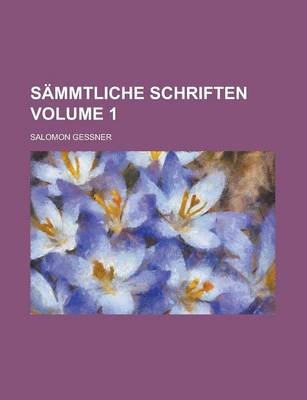 Book cover for Sammtliche Schriften Volume 1