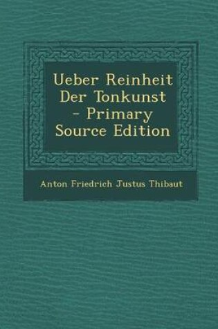 Cover of Ueber Reinheit Der Tonkunst