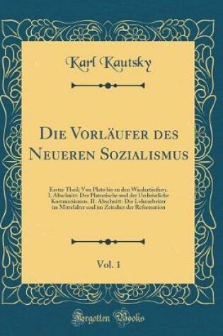 Cover of Die Vorläufer Des Neueren Sozialismus, Vol. 1