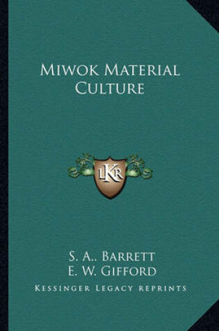 Cover of Miwok Material Culture