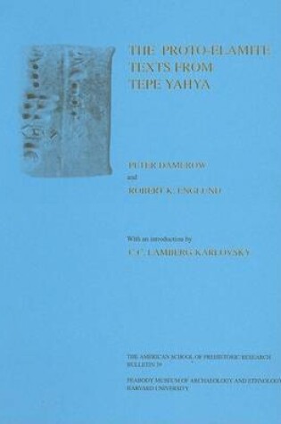 Cover of Excavations at Tepe Yahya, Iran, 1967-1975