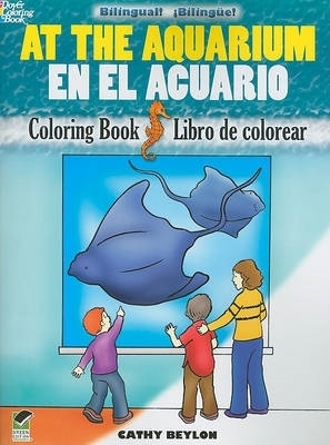 Book cover for At the Aquarium Coloring Book/En El Acuario Libro De Colorear