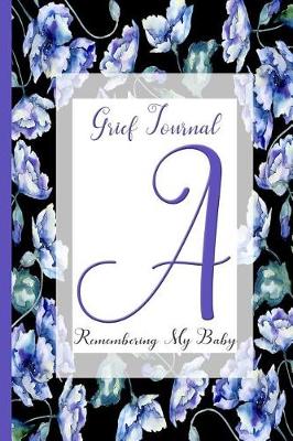 Book cover for Blue Watercolor Flowers, Monogram Letter a