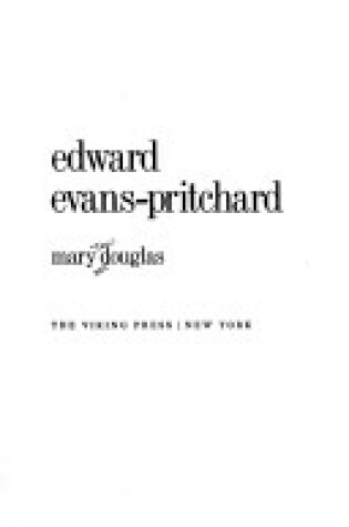 Cover of Edward Evans-Pritchard