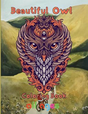 Book cover for Beautiful owl Coloring Book all ages