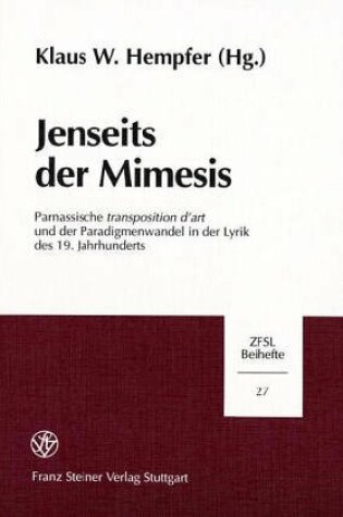 Cover of Jenseits Der Mimesis