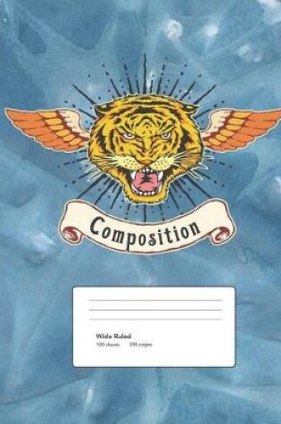 Cover of Tiger Composition Book Wide Ruled