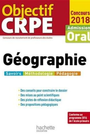 Cover of Objectif Crpe Geographie 2018