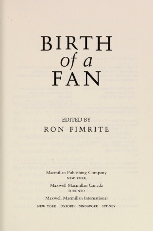 Cover of Birth of a Fan