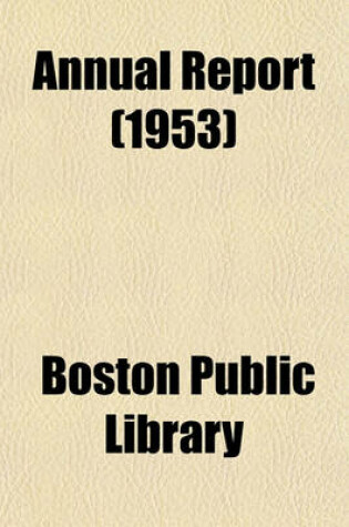Cover of Annual Report (1953)