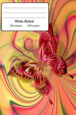 Cover of Wide Ruled Composition Notebook 6" x 9". Butterfly Arrangement Aesthetics.