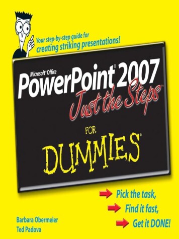 Book cover for PowerPoint 2007 Just the Steps For Dummies