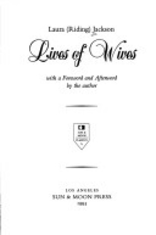 Cover of Lives of Wives