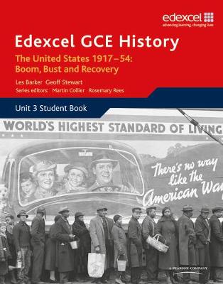 Book cover for Edexcel GCE History A2 Unit 3 C2 The United States 1917-54: Boom Bust & Recovery