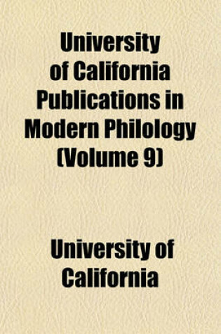 Cover of University of California Publications in Modern Philology Volume 2