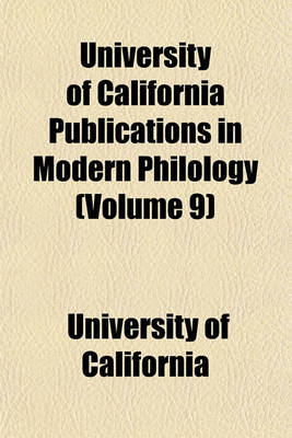 Book cover for University of California Publications in Modern Philology Volume 2