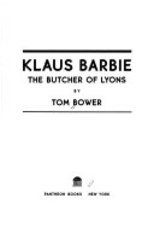 Cover of Klaus Barbie
