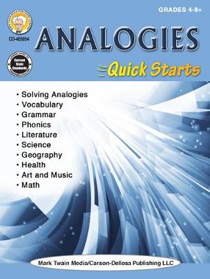 Book cover for Analogies Quick Starts Workbook, Grades 4 - 12
