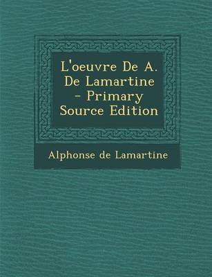 Book cover for L'Oeuvre de A. de Lamartine