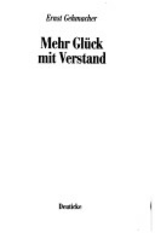 Cover of Mehr Gleuck Mit Verstand